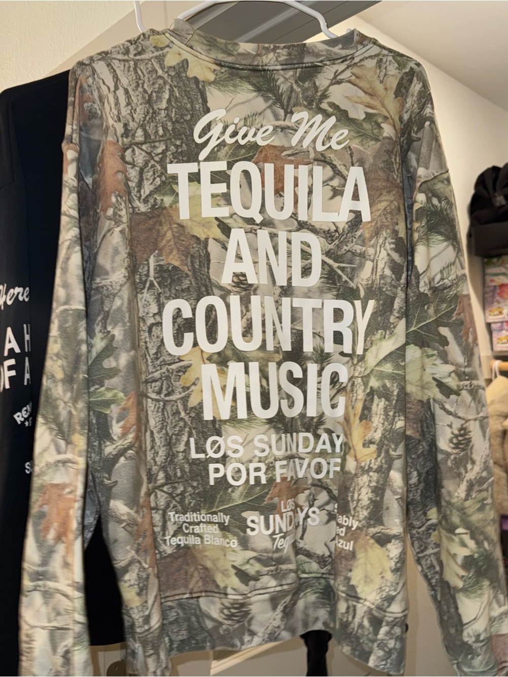 The Tequila & Country Music Camo Crewneck Sweatshirt - Camo/White